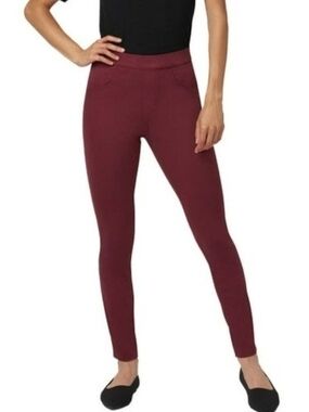 HUE Burgundy High-Rise Ponte Leggings